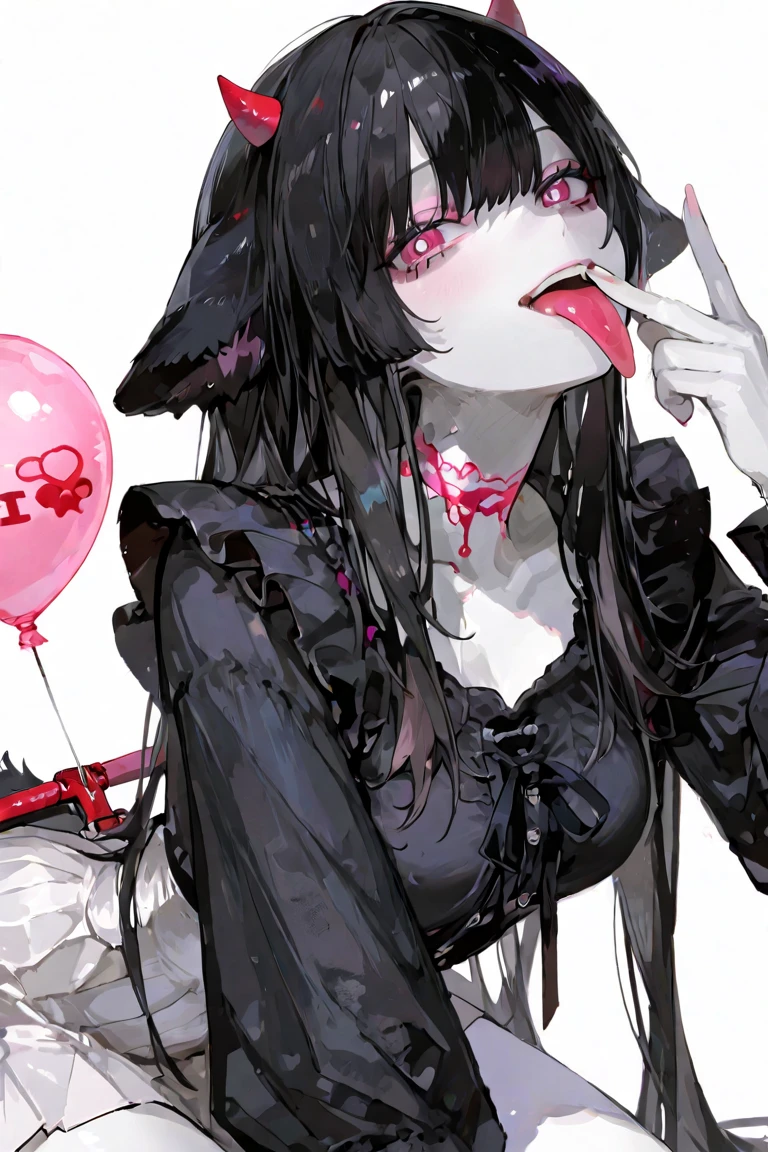 girl with,Fluffy navy hair,Red and black clothes,Fox ears,shrines,Dress Sex,Outside,seduces,Chest wide open,red tide,a lot of white liquid on the face and chest,,,,,,,White liquid overflowing from the mouth,ecstacy,pacifier,Suck Your Dick