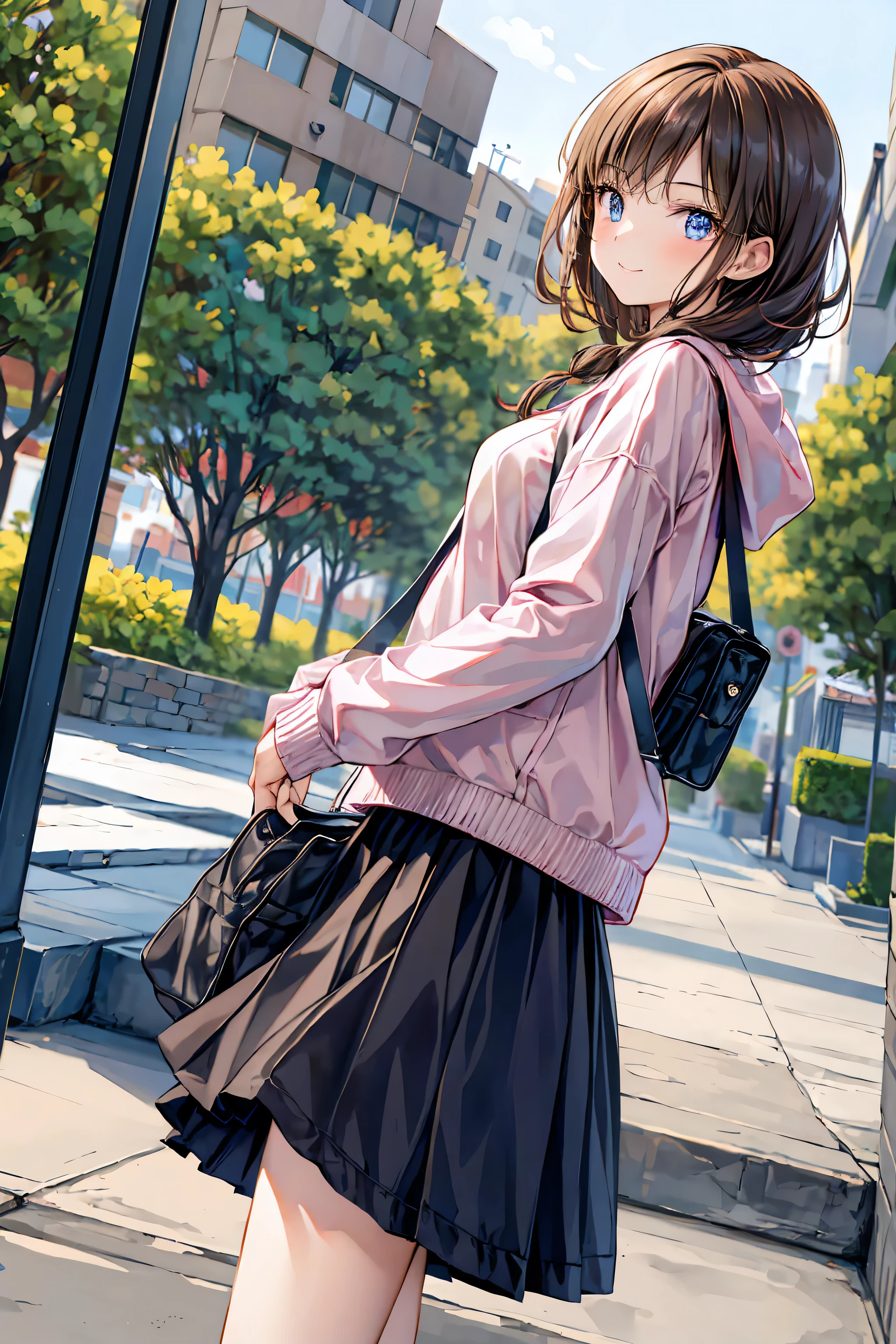  high-definition raw-colored pictures, professional shooting, (((((Bokeh))))), written border depth, captured with a sony α7 IV，Winter clothes、red coat、Bare legs、(      Top Quality ,masterpiece:1.3,     is extremely fine ),(       VERY WELL DETAILED,       Caustics ,8k),(       realistic :1.4,RAW shooting),18 years old,       Japanese       ,       cute,   looking at a camera and smiling    ,(       face   :1.2),(       faceのアップ  :1.2),(Low position:1.3),(        low angle:1.4),     brown hair，     Side Touching Shortcut    ，        slender beauty        ，       messy hair，cityscape of Shumigaoka、   brown hair， Side Touching Shortcut    ，    disheveled hair on the eyes  ，   short braided hair， Neat ，   slender and beautiful woman with C cup breasts、C cup breasts， correct posture，  small breasts，   Beautiful Legs，     Her charming gray-blue eyes shine like stars，dull eyes，   bright color,   beautiful eyes,繊細な笑face,  textured skin in 10,000 holes, the best quality the best   ,   A humorous parody of a gentle and beautiful woman    ,   Anime Style ､