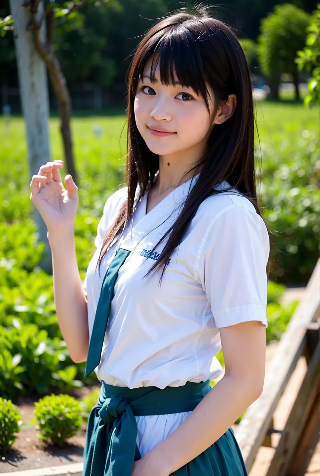 masterpiece,highest quality,, (long range shot)), big pelvis,1.8 meters high,big breasts、 smile,((Navy blue school bloomers from a Japanese high school that are small and cramped:1.3)),((????? nipples clear:1.1))、((Visible vaginal fissure:1.2))、long legs,skin hyper detail,clean pores,with panoramic view,cocked ass,40 years old, Noble and elegant Japan woman, perfect face, fantastic appearance, (detailed facial features), Looks clean and looks good,realistic, sharp focus, wavy hair, wrinkles around the eyes,((FULL BODY SHOT:1.3))、((Outdoor background、Detailed water filled rice field:1.3、Going deep into the rice field during rice planting:1.3、late night:1.3、Natural light:1.3))