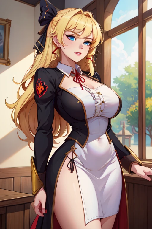 ((masterpiece, best quality, high resolution, UHD, pixel perfect, depth of field, 32k, RTX, HDR)), 1 girl, girl stile anime, cowboy shot, BREAK, girl wearing Women's Steampunk Pirate Costume Burlesque Ruffle Long Skirt Gothic Renaissance Skirt