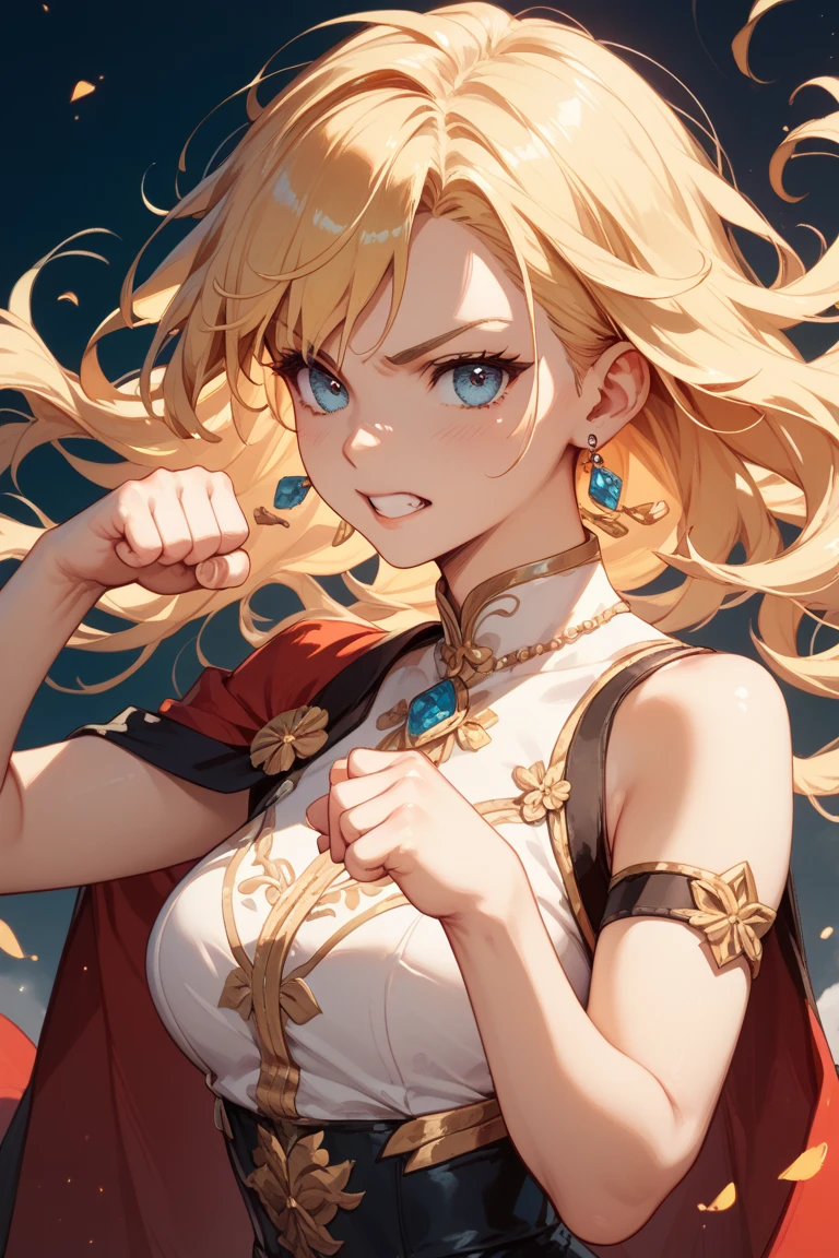 Perfect anime illustration, 1girl wearing a golden crown, blonde hair, cleavage, add_detail:yellow eyes, pale skin, cinematic, professional lighting, uhd, 8k, goddess