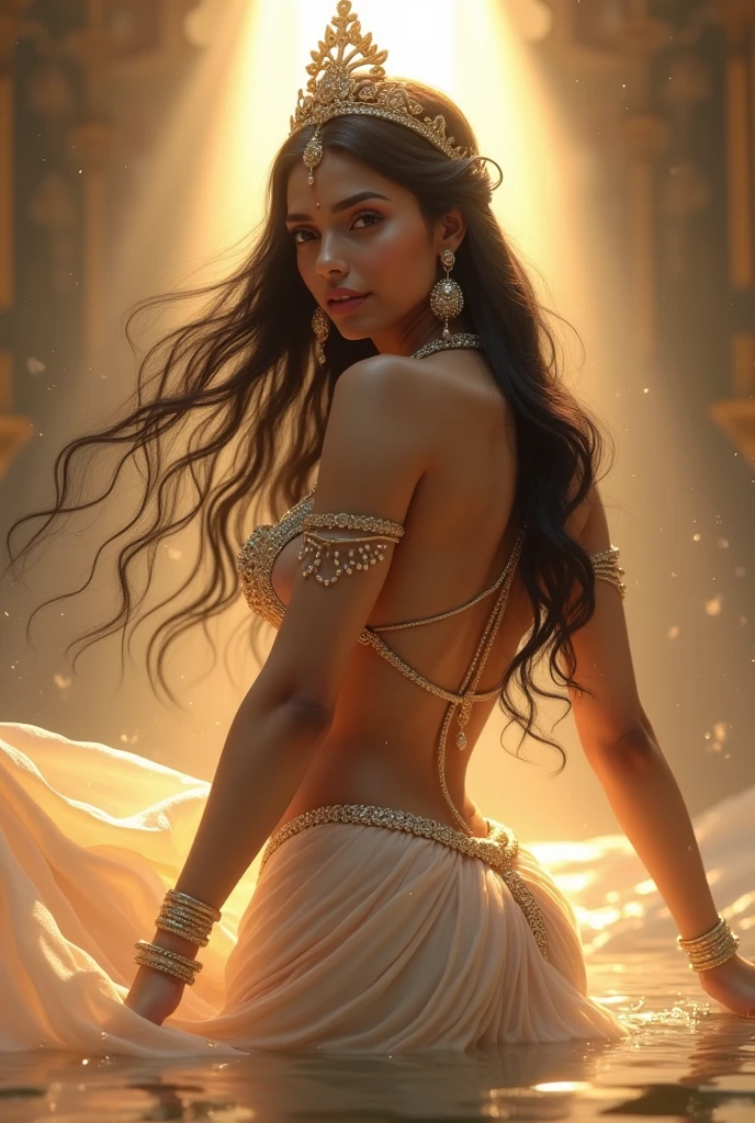 Stunning Princess Jasmine, photo in 8k, in action, cinematic.
