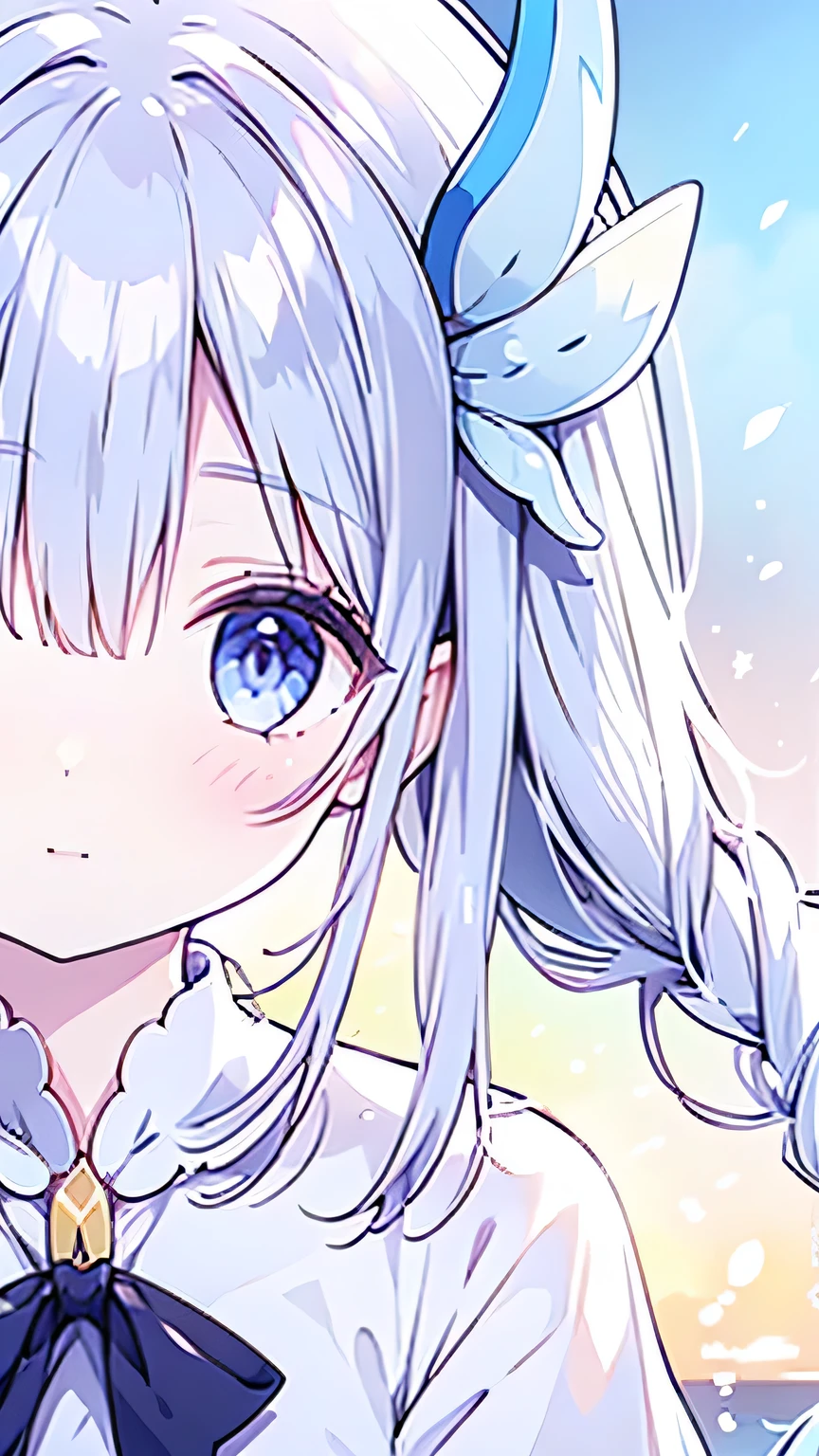 mermaidモチーフのMagical Girl、highest quality、existータ、 confused eyes、elementary school student、Small、exist、young girl、Water Manipulation Magic、水を司るMagical Girl、Pretty Girl、cute、 full body portrait 、Light Blue、clear eyes on your chest、posture、Magic Practitioner Maid、Magical Girl
