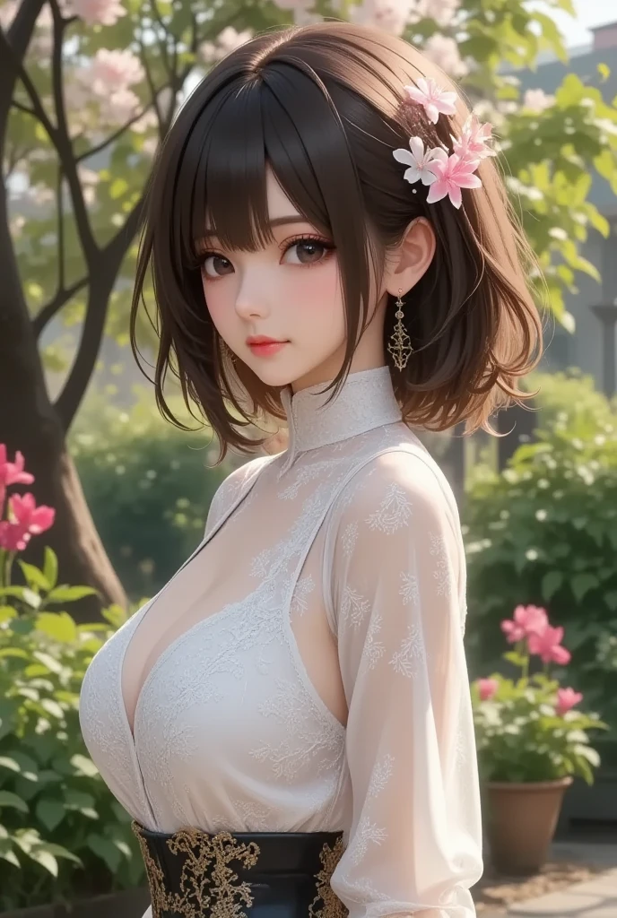 score_9,score_8_up,score_7_up,(pastel-color),(high brightness colors),Cute 20-year-old Japanese 1 girl,solo,(8k, masterpiece, ultra-detailed, best quality, ultra high res, newest, very aesthetic, absurdres, illustration, perfect composition),(hires),looking at viewer,black hair,shiny skin,fair skin,(upper body:1.5),toothless smilev,emphasizing her curvy body and large breasts,{{{{{ninja}}}}}, sharp gaze while holding shurikens, background of a full moon and bamboo grove