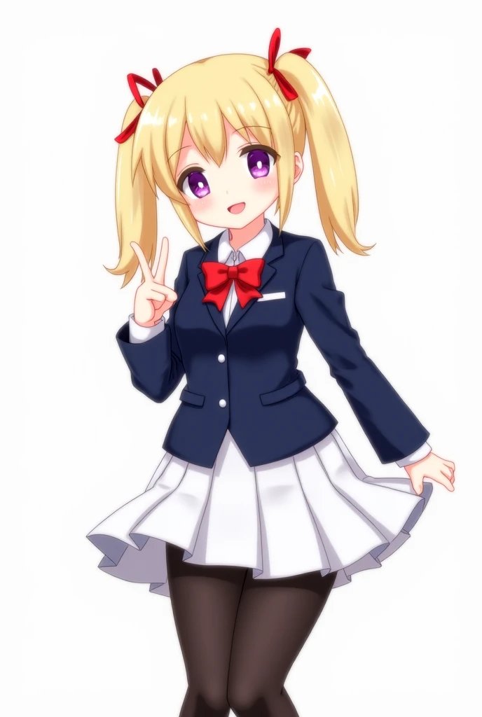 masterpiece,absurdres,best quality,high quality,1girl,aisaka taiga,twintails,blue skirt,,pleated skirt,black ribbon,thighhighs,red jacket,sitting,looking at viewer,(flat chest:1.1) ),upper body, spread legs, panties, cameltoe