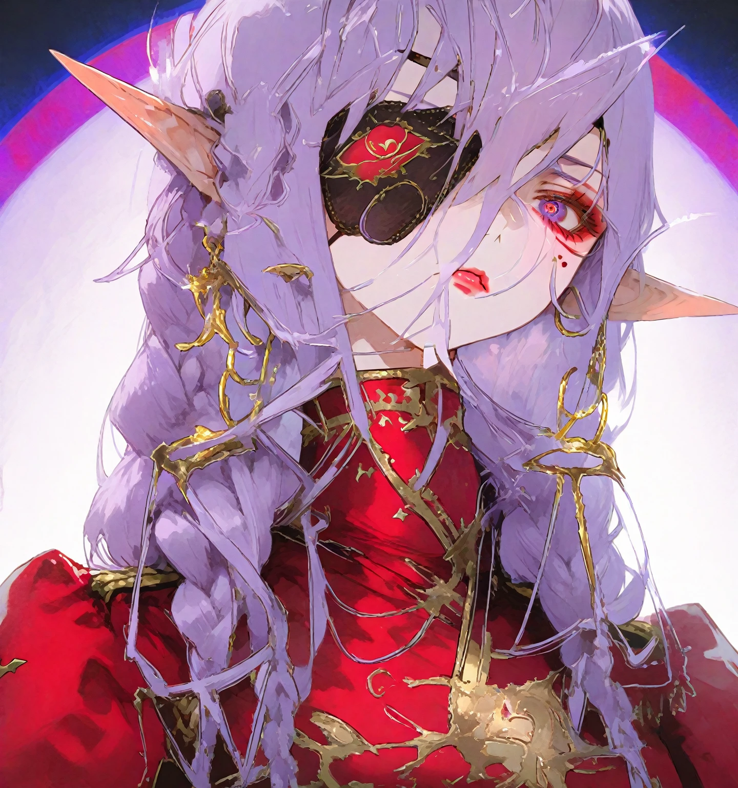The Little Ones, long white hair, with disheveled hair, Cover one eye and face, eerie glowing red eyes, Wearing a transparent white robe, spirits, devilcore, extending hands,Straighten your body, The red nails are exposed, hiper HD, anatomically correcte, texturized skin, super detaill, High details, high qualiy, A high resolution, 8K, hiper HD, anatomically correcte, texturized skin, super detaill, High details, high qualiy, best qualityer, 8K,Leishnampo,Room 2,horor, White male Oni from Kimetsu no Yaiba