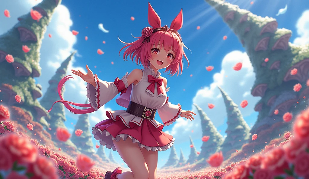 1girl,pokemon_card,(best quality), (high_quality), (intricate_details), (ultra-detailed), (illustration), (distinct_image),saito_naoki, pink hair