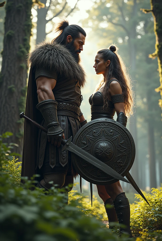 The axe and the goddess who threw herself into the woodcutter's spring and was resurrected as a beautiful woman, naked, Full Body Shot