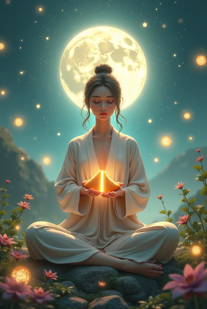 Make an image of a character in Monad Ecosystem holding a Fortune Cookie.