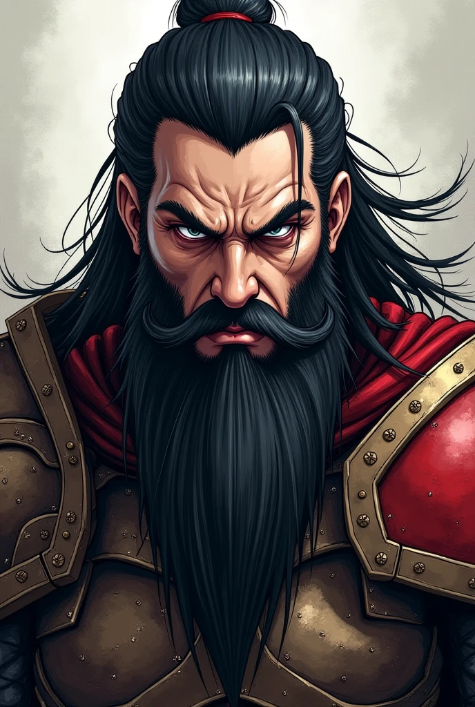 A king,but look alike a goon, reddish eyes like a rogue, copper iris,bulky body,tan skinned, massy hair, medium to long beard,muscular  ,1203 AD,west bengal,india,age 33