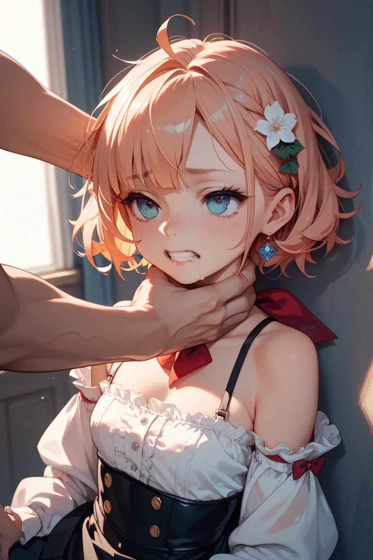 NSFW,Hololive,Snow Flower Ramie,(Perfect hands),(Perfect Anatomy),(masterpiece),(highest quality),Embarrassed,blush