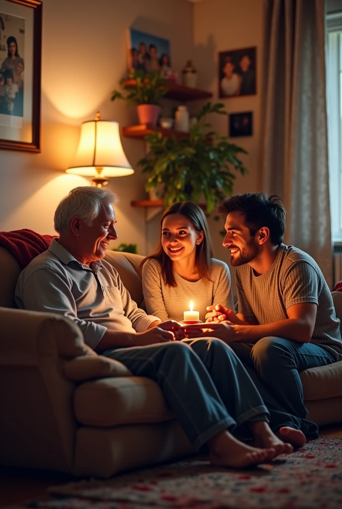 Generate an image that contains a family: one men (Baba) Using the cellphone, a one woman (Mother) Using the cellphone e uma criança pequena (3 years old) Using the cellphone, sitting at a restaurant table.