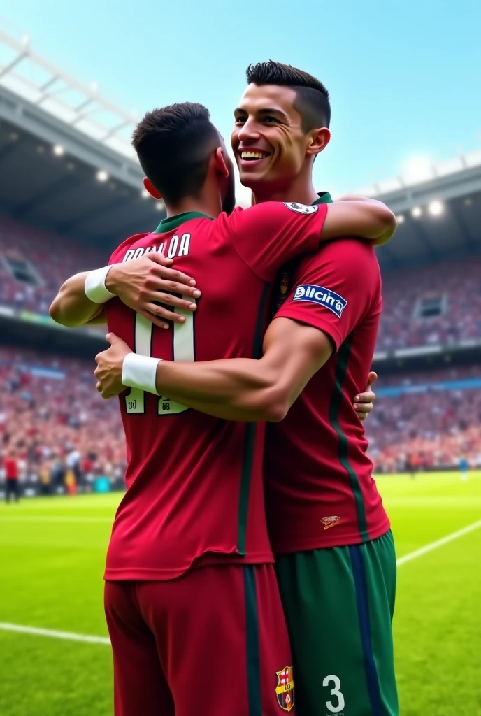 Ronaldo hugging natiq