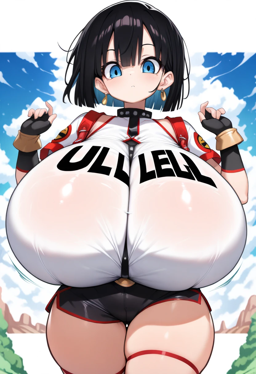 score_9, score_8_up, score_7_up, score_6_up, score_5_up, score_4_up,ela, ela \(Rainbow Six Siege\), 1girl, breasts, looking at viewer, smile, short hair, navel, underwear, green eyes, panties, green hair, ikini, gold bikini, blue cloak with hood, blue platform heels, violet hair, long hair, purple eyes, grey skin, red forehead gem, golden belt with large gems, outdoors, modern city, night time, midnight, looking at viewer, looking up, horny facial expression, horny, blushing, sweating, confused, hypnotized, hypnosis, pendulum, eyes glowing purple, question mark, quivering, trembling, tongue out, drooling, leaking, , huge breasts, massive breasts, gigantic breasts, huge ass, sagging breasts, gigantic and sagging breasts, massive breasts, tits bigger than head, hyper breasts,erect nipples under clothes, cameltoe, Squatting, double peace sign, after battle, after fight, covered breasts, exposed pussy, lace stockings, elbow gloves,