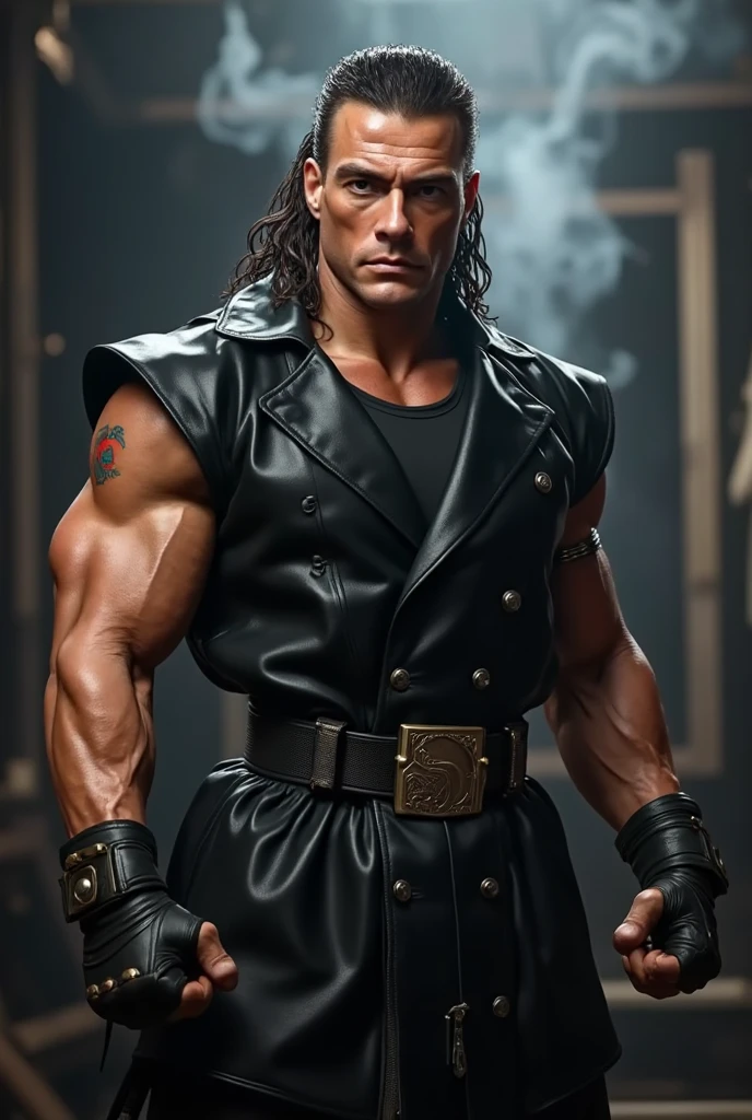 (((26 years old Clancy Brown))) as fit and burly Victor Kurgan with the 80's mohawk punk rock star hair style, the Immortal Highlander from Caucasian Kurgans, stands in a middle of New York City with his gigantic long sword waiting for someone to come, ultra sharp and crisp, oil on canvas painting in Don Lawrence art style, insanely detailed and intricate