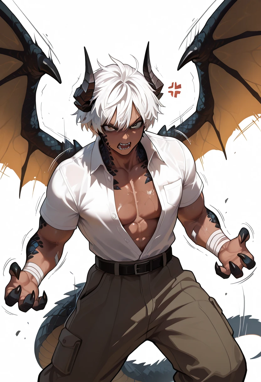 Red male human Lucifer with black horns black wings black claws surrounded by devil babies with wings and claws and black eyes