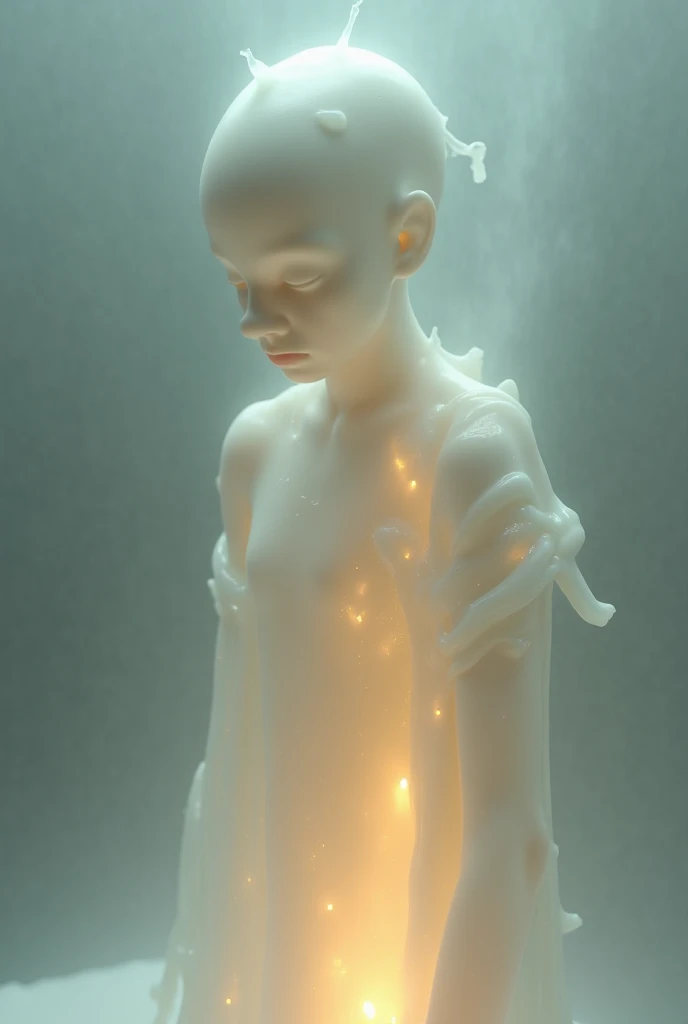 a completely transparent and gooey slime from head to toe without any human parts