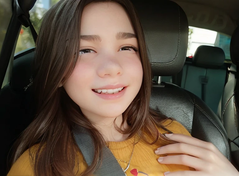 (close up:1.5) of a pale young woman <lora:k4c3yk0x_dreambooth:1>, perfect face, sweating, wearing a light yellow sundress, (gold necklace), dark blonde hair, shoulder length hair, candid road trip, at the gas station, stunningly beautiful face, natural skin, no makeup, RAW, HD, 8K, highly detailed face, (candid:1.1, amateur), UHD, stunning eyes, (adorable face, cute smile), flush
