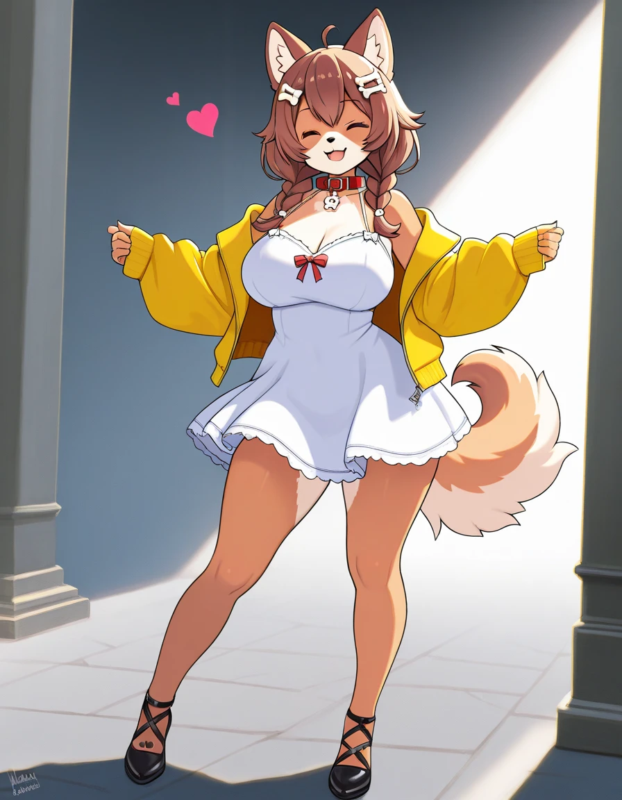 on the bed,cum in pussy,bukkake,heart,fantastical,pussy,open your arms to the audience,Pokemon,furry,kemono,cute,non-human, Hairless,Animal body,red fluffy long hair,white color fluffy body,surprised face,body like a puppy,Gemstone Collars,deformation,light shines in
