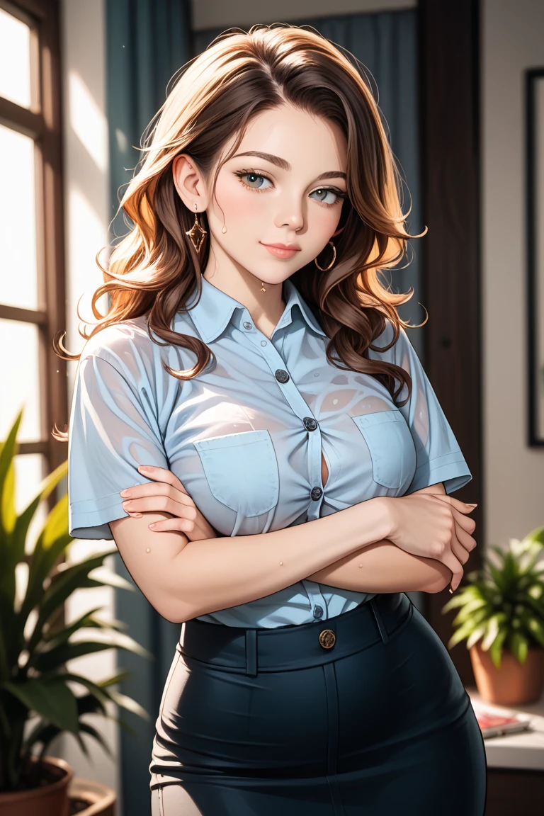 (ultra realistic,32k, masterpiece:1.2),(high detailed skin:1.1),( high quality:1.1),
<lora:vanessadoof:0.5>vanessadoof,frustrated, brown hair, blue eyes, black clothes, blank background blurry background,, huge breast,large breast,(looking at viewer, standing:1.1),, <lora:add_detail:0.84>,
(ambient lighting:1.1),