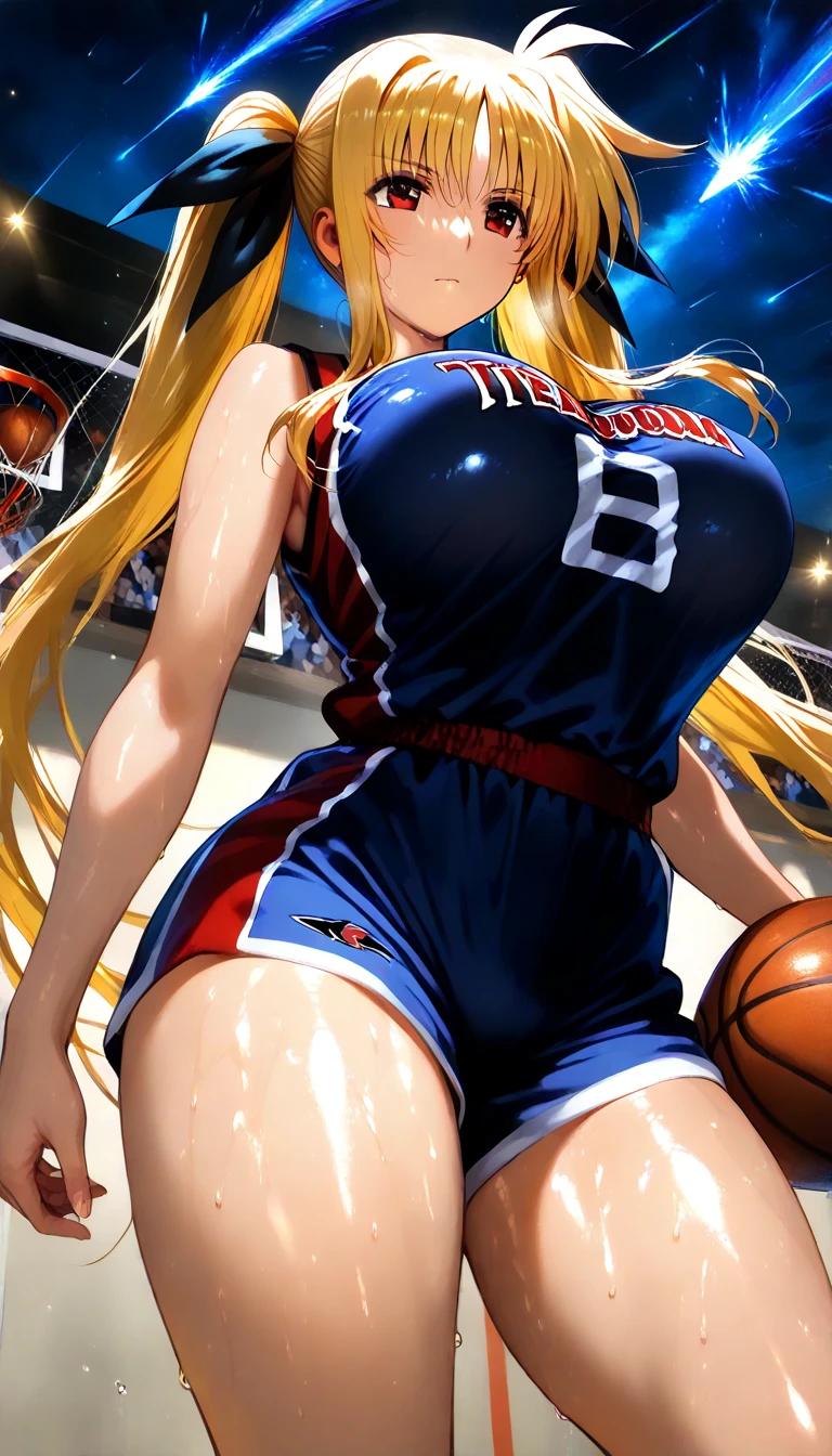 Long blonde、Big Breasts、Basketball uniform