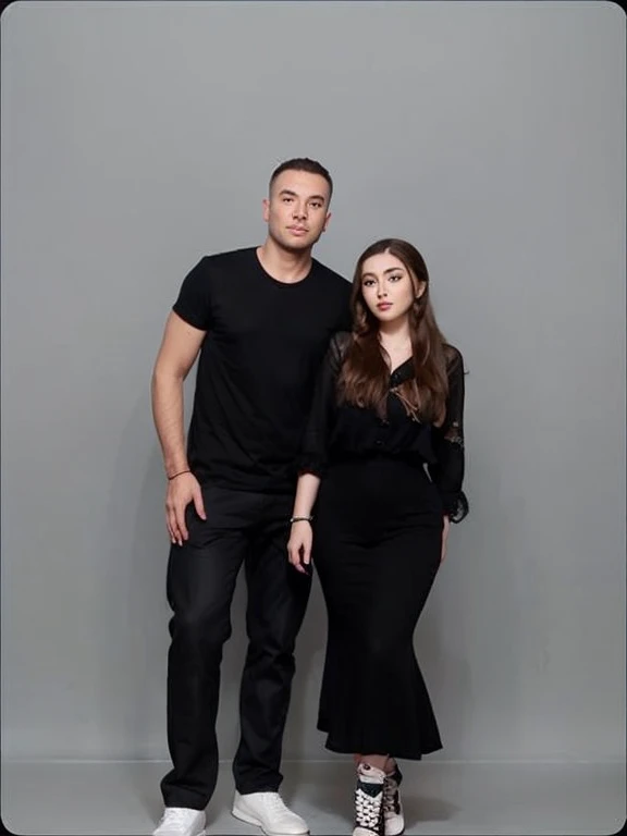 candid photograph of (woman and man together) <lora:RussianDoll:0.4> russian wearing a turtleneck sweater and fur jacket and wool skirt ((embracing)) Ukrainian President <lora:Zelenskyy2:0.7> zelenskyy,(3/4 shot),(slight smirk),Kilo class submarine in the background,sunglasses,((Ushanka)),Ukrainian flag,(blue and yellow flag),((Kyiv))