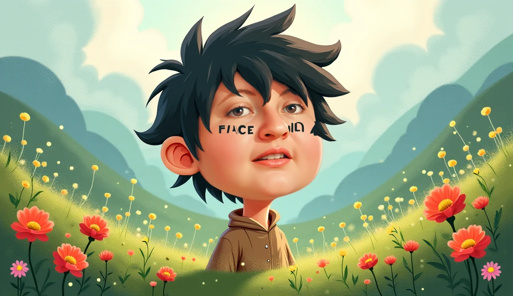 Graphic Illustration,character, boy with a message live and let live
and background bit mature