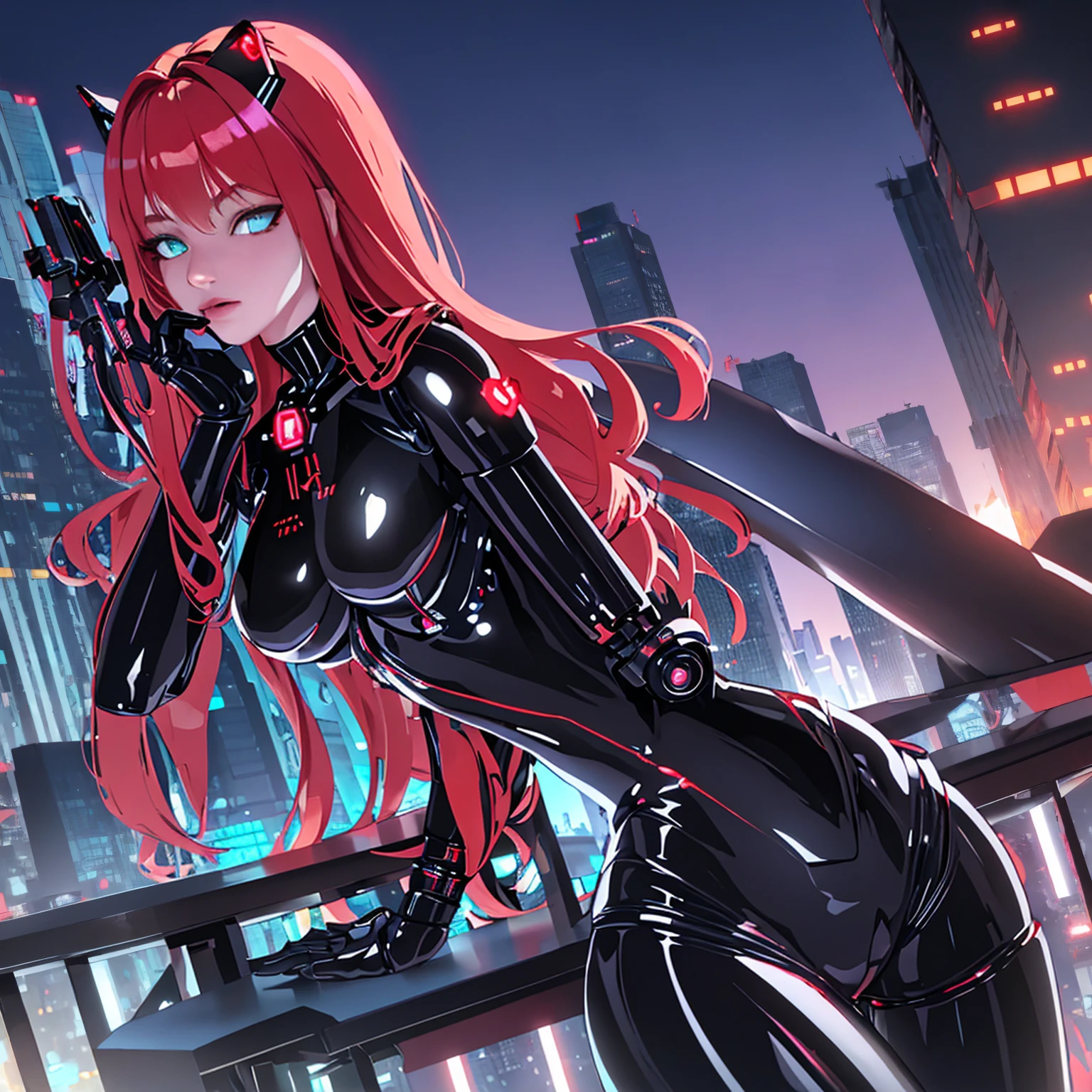 I imagine this girl with a futuristic appearance and full of mystery. Her body is wrapped in a purple and black bodysuit., Shiny chains intertwine around his arms and legs, as if they were metallic tattoos. The three-strand necklace, with its digit-shaped padlock, It is their symbol of submission and devotion.
Her red hair falls in waves over her shoulders., and his green eyes flash with a mixture of passion and obedience. The black dress fits her curves, enhancing her voluptuous figure. Each chain that tightens around her skin is a reminder of her role as a beloved slave..
In the dark garage, the girl prepares for her master. The cyberpunk motorcycle awaits, its shiny surface reflecting the neon lights of the city. The cat-shaped helmet gives it a mysterious look, and the tail that extends from the back of the seat seems to have a life of its own.
She rides the motorcycle with grace, speeding into the night. The wind whistles in his ears as he walks through the dark streets, ready to carry out her master's orders. In this futuristic world, where technology and passion intertwine, she is his slave, your confidant and your lover.
The girl with chains and a cyberpunk motorcycle is an enigma, a mixture of desire and bondage. Its story unfolds in the twinkling lights of the city, and his figure becomes a legend in the night streets.