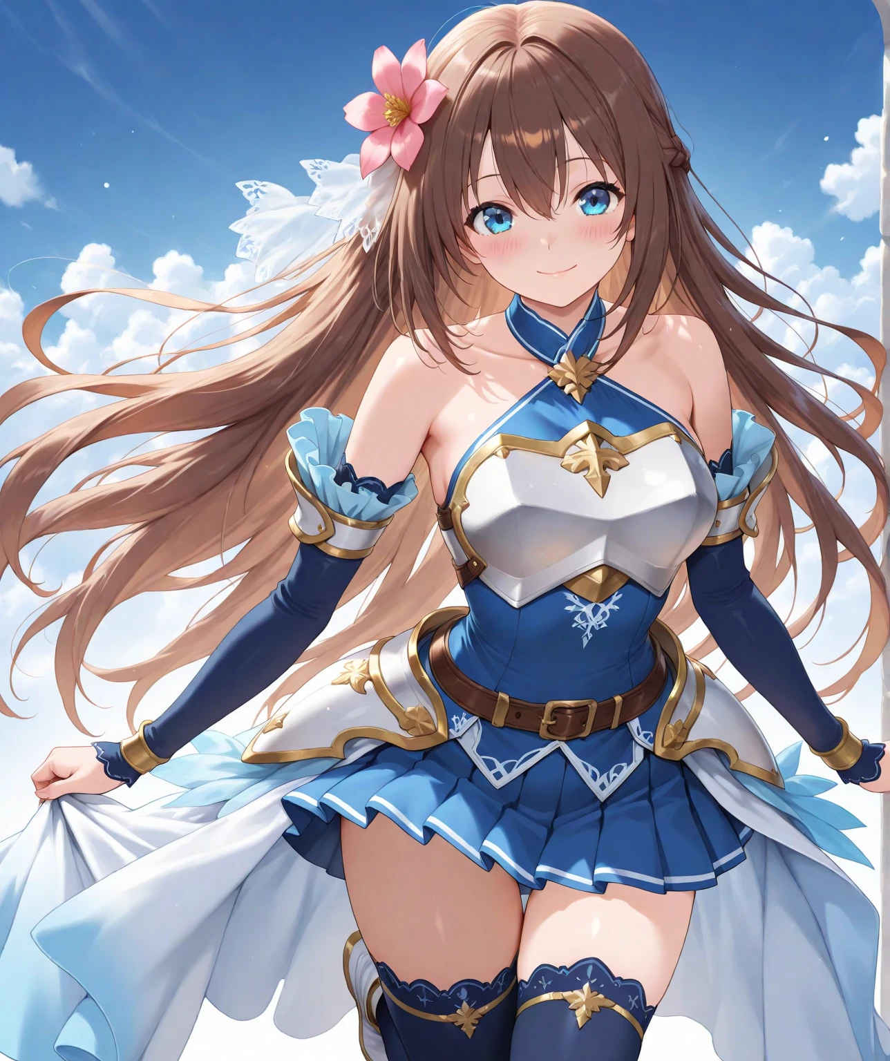 best qualith, a puppy flying in the sky, wing, cloud, sun, blue sky, anime, official art,