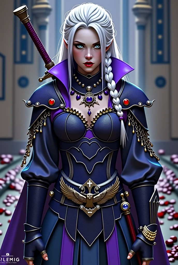 a woman with white hair and a sword in her hand, extremely detailed artgerm, drow, drow ranger, dark elf, concept art | artgerm, artgerm detailed, style artgerm, wlop rossdraws, artgerm art, rossdraws 2. 5, artgerm comic, female drow elf