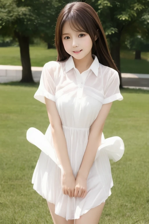 An Asian girl, delicate facial features, vivid eyes, tall figure, masterpiece, 8K, RAW, professional photography, (Authenticity: 1.4), Look away, white shirt, dress, OL, (pantyhose for Asian skin tone: 1.4), beautiful legs, soft light, reduced highlights, full body view, side shot, medium and long range, walking on the road