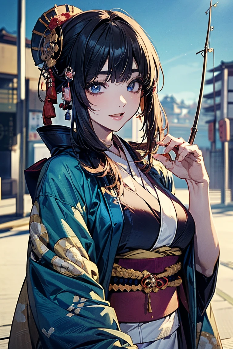 (Masterpiece: 1.5), (Best Quality: 1.5), Perfect Eyes, Perfect Face, Detailed Eyes, Volumetric Lighting, 1 Woman, Mature Woman, (Whiteness: 5), fox ears, fox tail, dark brown hair, green eyes, long hair, sexy, full body, kimono, wet skin, shiny skin, tight clothes, shiny clothes, oily skin, oily clothes,