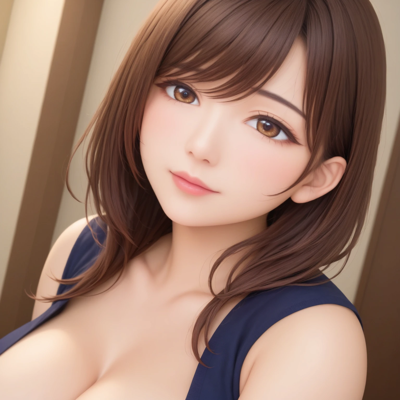 (masterpiece, Premium Quality: 1.2), alone, strong,
One Girl: Nene Anegasaki、Shiny brown hair, short hair, Beautiful brown eyes、smile、Sparkling eyes, (fine grain)、Very fine eye、Highly detailed face, Highly detailed eyes,(From behind、Butt crack),
Ocean,sunset,There is a little starlight in the sky,There are waves ,Blue-purple camisole mini dress,Romantic atmosphere,(Highest quality details:1.2),From the back