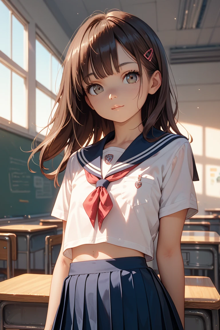 very cute and beautiful girl,(highly detailed beautiful face),
(smile),blush,serafuku,pleated navy blue mini skirt,
black hair,sitting,spread legs,white panties,
wooden classroom,window,distant trees and town,
(best quality,masterpiece:1.2),absurdres,highres,ultra-detailed,extremely detailed,32k,8k resolution,
intricate details,cinematic scene,detailed background,solo,dynamic angle,