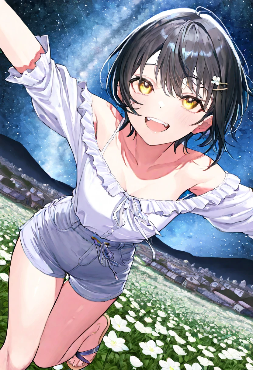 深夜のホテルのベランダでMasturbationをするMasturbationしているnakedの24歳の少女、She has dark brown hair in a lob and short bob with sapphire jewelry.、A few star creams、Beautiful starry sky、Beautiful night view、、Small breasts、Small breasts、全naked、naked、Masturbation、Masturbation、She has pubic hair、She has hair between her legs. She is seducing me with her legs spread in an M-shape.、She has climaxed and has her eyes closed、Climax face、A face with an open mouth、She is not wearing anything、R-18 illustration、naked、全naked、All nude、彼女は全nakedです、Corners of her body々You can observe up to、