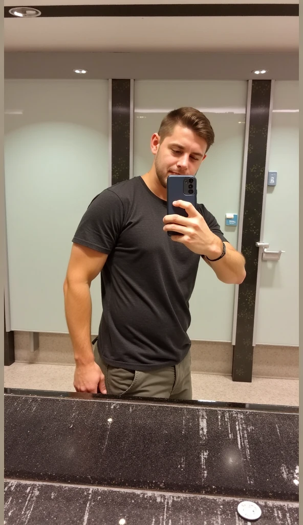 A sexy man taking mirror pics