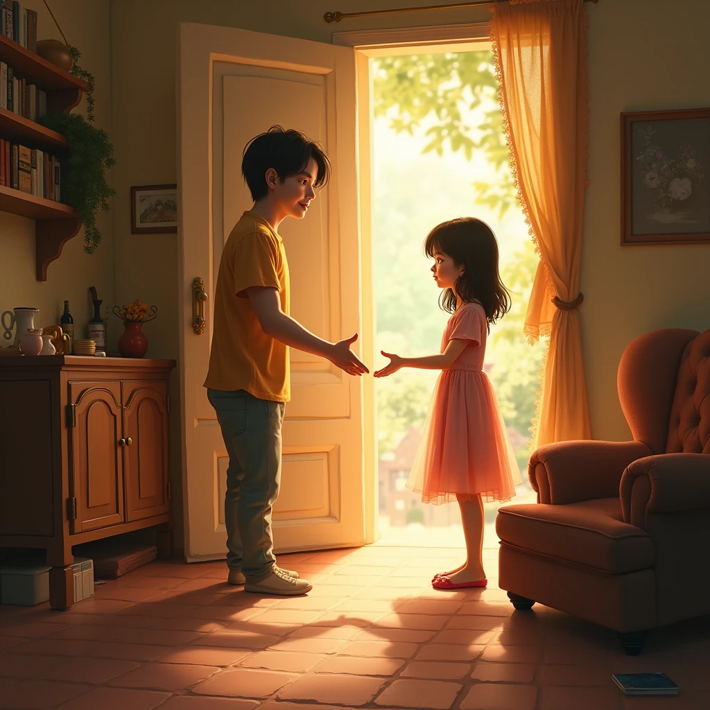 I remember clearly，It was the morning of 2008，I sit and play on the second floor of my house，Suddenly I heard rapid footsteps。
I suddenly looked up and saw，A man in his 30s with a girl who is about the same age as me，I admit that I am still playing with toy cars，
I didn&#39;t notice her，I was playing while listening to his dad talking to my dad，Then I heard her dad talking exaggeratedly，So I interrupted and said，
Why don&#39;t you say the whole road is yours?，The girl smiled，She told her dad she found it.，She told her dad that I want，
Her dad asked me how old I was.，I said ，The girl said she，She asked me to wait for her，I didn't speak，They are going home。
But I kept repeating，Why don&#39;t you say the whole road is yours?，She happily jumped on the stairs，Repeatedly saying wait for me。
