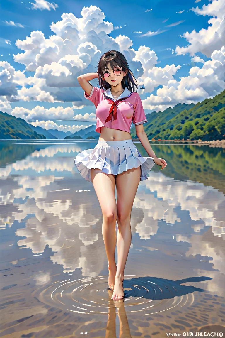 (anime background), a women, ((straddling to hit her crotch on the exposed pipe to masturbate)), small breast, shirt, beautiful nipples, (emphasizes the shape of breast and crotch), panties dig into crotch, (blush), (open legs, raise leg), open mouth, (detail moist panties are visible), ((ecstasy face)), slut, (masturbate), necklace, earrings, dropping eyes, sleepy, pubic hair visible, knit, fluffy, port in the town by the sea,