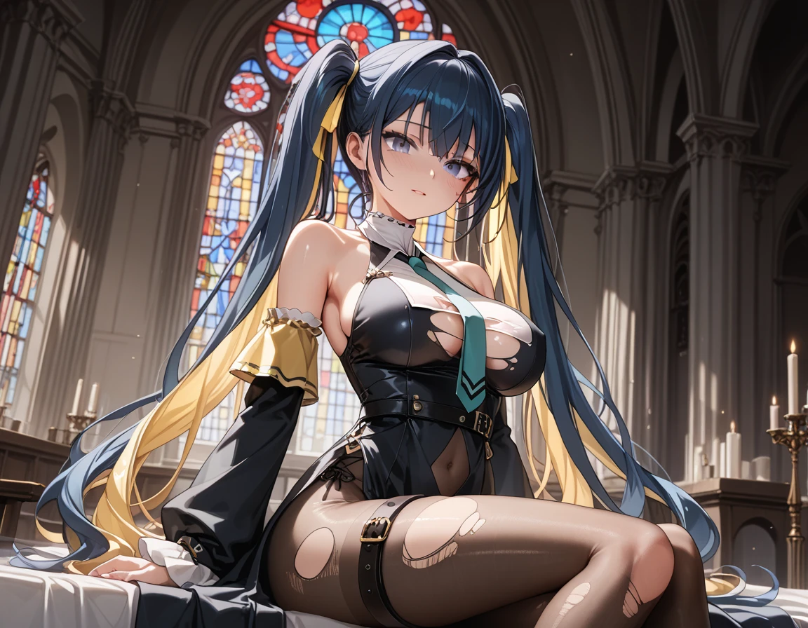 camie utsushimi, gargantuan breasts, breasts larger than her own body, super glossy oiled skin, Anime girl with black hair and hair accessories, ahegao, artwork in the style of guweiz, photorealistic anime girl render, photorealistic anime, Realistic Anime, anime. gentle lighting, soft full body shot 8 k, realistic anime artstyle, 3 d anime realistic, 8k artistic nose bokeh, anime realism style, kawaii realistic portrait, Beautiful anime portraits、viewing from below, (( topless golden corset outfit with breasts and genitals exposed, ultra detailed vagina)), Wear gothic style accessories......, completely nude, sitting with one leg up,,Painful face,Sweat,exhausted, weak,weak face (((spread legs: 1.8)), ((breasts and areolas exposed)), ((vagina and clitoris and vulva exposed)), (((having sex with dildo, squirting vagina))), Correct limbs,Perfect limbs, .. Both arms above head