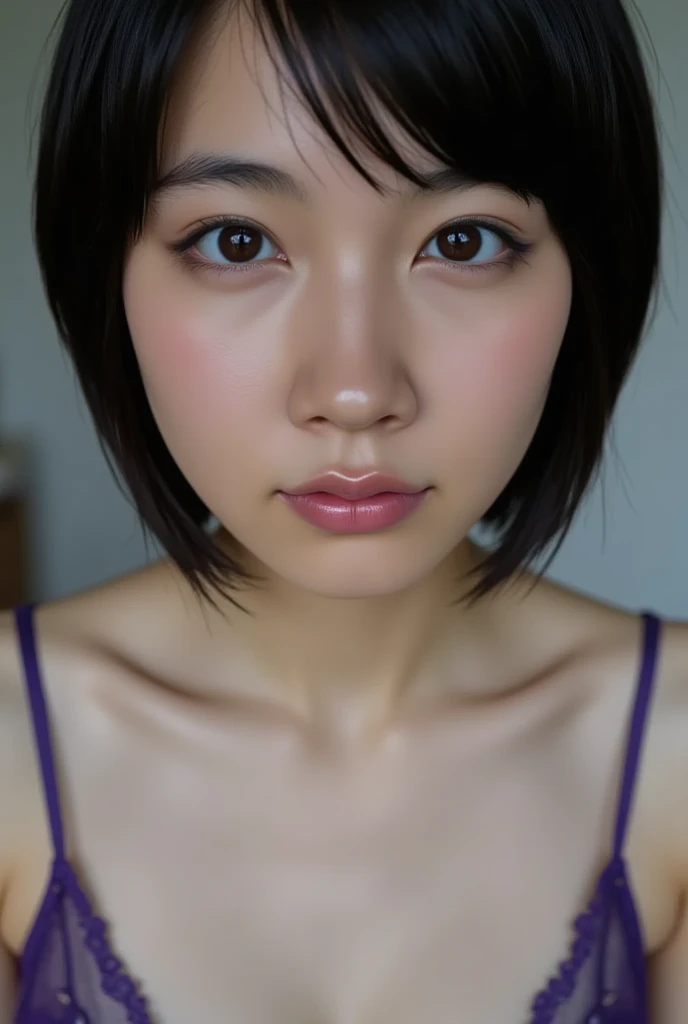 ((highest quality, 8k:1.3, RAW Photos)), (alone:1.2), (Realistic, Realistic:1.37), (Ultra detailed face:1.1), (Small face:1.8), (smile:1.5), (whole body:1.8), (naked:1.8), (short hair:1.5), (black hair:1.5), (fair skinned:1.5), (slightly plump body:1.1), (Gentle, goddess-like eyes:1.2), (happiness:1.2), (Lip gloss, eyelash, Gloss Face, Ultra-high resolution, Natural Shading), (absurdres:1.2), (moody lighting:1.5)