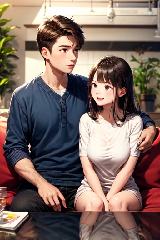 Flirting couple, lovely couple