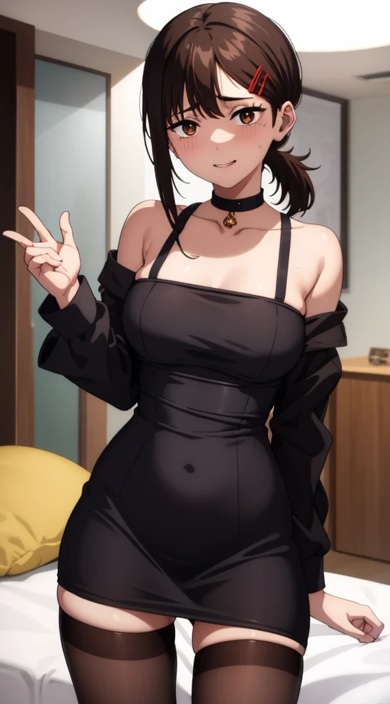 ((Masterpiece )),(Best Quality),Official Art,is very delicate and beautiful,极其精细的CG,Unity 8K壁纸,Super Detail,beautiful detailed eyes, extremely detailed face ,exteriors,1girl,alone,upper body,(Portrait:1.5),watch the audience, FOR THE AUDIENCE ,Smile ,(small:1.3),Suminoe Riko, long hair, brown hair ,High ponytail,side locks,By bangs, yellow eyes ,band-aid for the face,school uniform,Brown jacket, casual suit ,Red Tie,macarons,collared shir,white shirt , longer sleeves ,medium ,skin indentation,miniskirt,brown skirt, plaid skirt , pleatedskirt ,black sock,Loafer shoes,Black shoes,