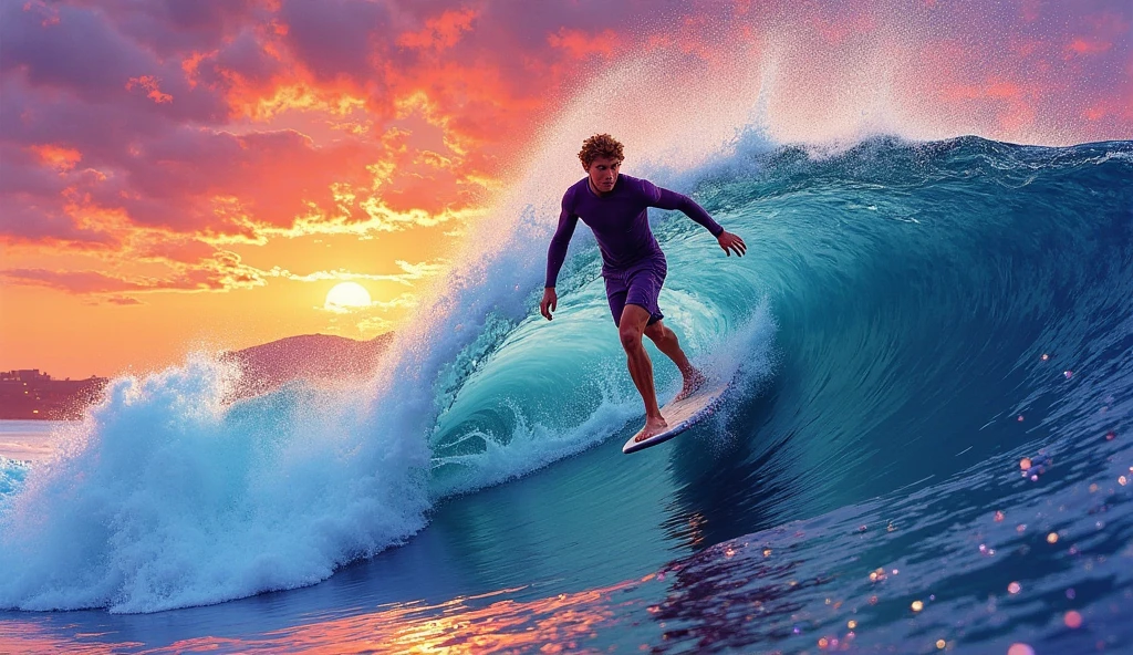 Create a man with a surfboard