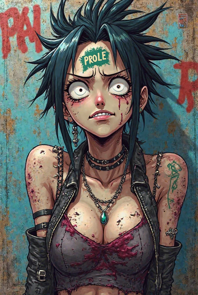 Punk rock zombie girl sticker