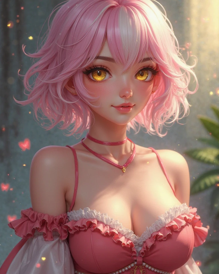portrait of ((ohwx woman)) wearing pink and white swimsuit . high detail painting 8k resolution hd digital art trending on Artstation and behance detailed photo 85 acadmm f/1 1 4 rendered in octane engine unreal 5 with ambient light from the right side of her face colorful fish!! intricate details dramatic lighting hyper realistic volumetric shadows depth fog lens bokeh background award winning photograph portrait studio photography 35 