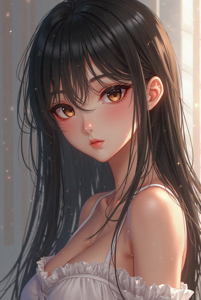 anime woman, naked white skin