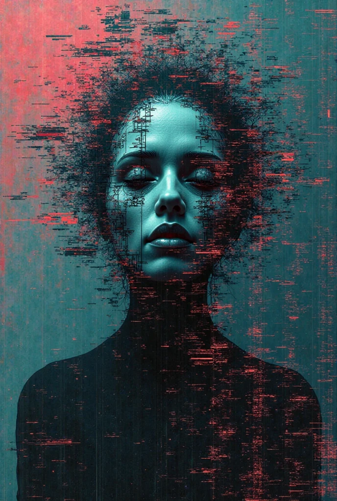(Glitch Art,Emotional Design:1.3), cell phone , WiFi virus attached