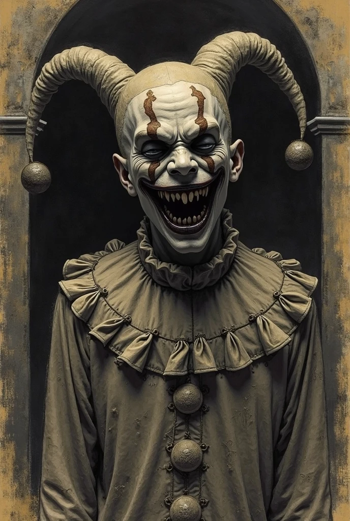 symmetrical bordered Lovecraft Madness theme nautical full moon symmetrical tarot card concept art by Lee Bursten Rutkowski
Larry David is the Clown of Rot