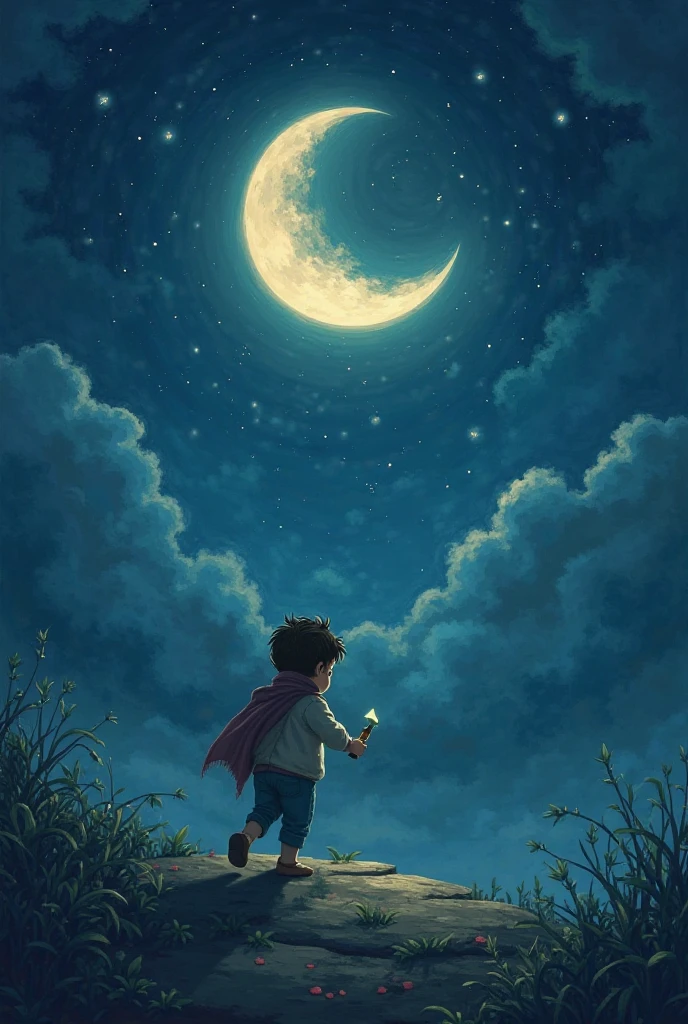 Crypto at the moon and one boy going to the moon