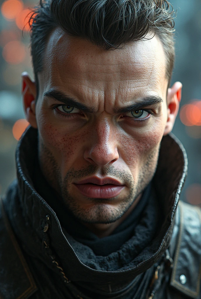 I wanted a character who has a black eye, a cut in half of the eye, a cut on the face, and a terrifying look. 

